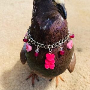 valentine pink charm silver bracelet jewelry